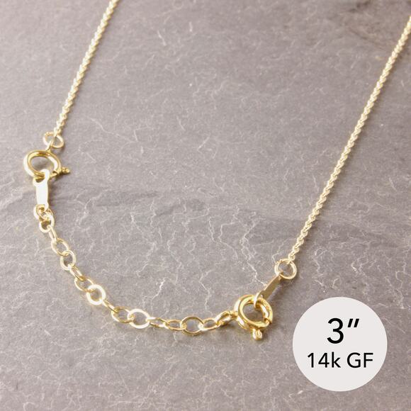 3” Chain Extender, gold filled, necklace extender, necklace adjuster 14-1gf-sp - Picture 1 of 3